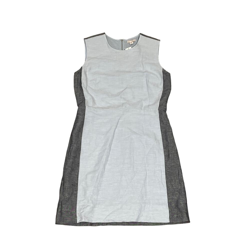 Gap, New, Sleeveless Dress, Zip up, Two tone Chambray, Blue, Size‎ Petite 0, KB5